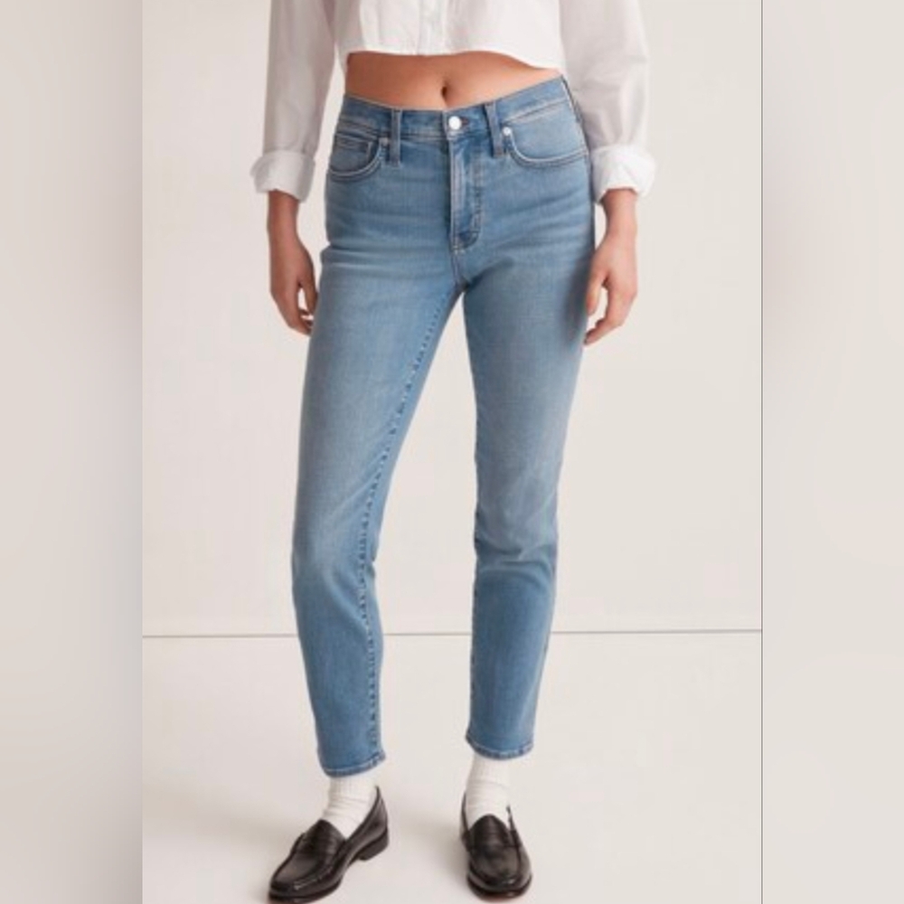Madewell Stovepipe High Rise Slim Straight Magic Pocket Light Wash Jean Sz 28